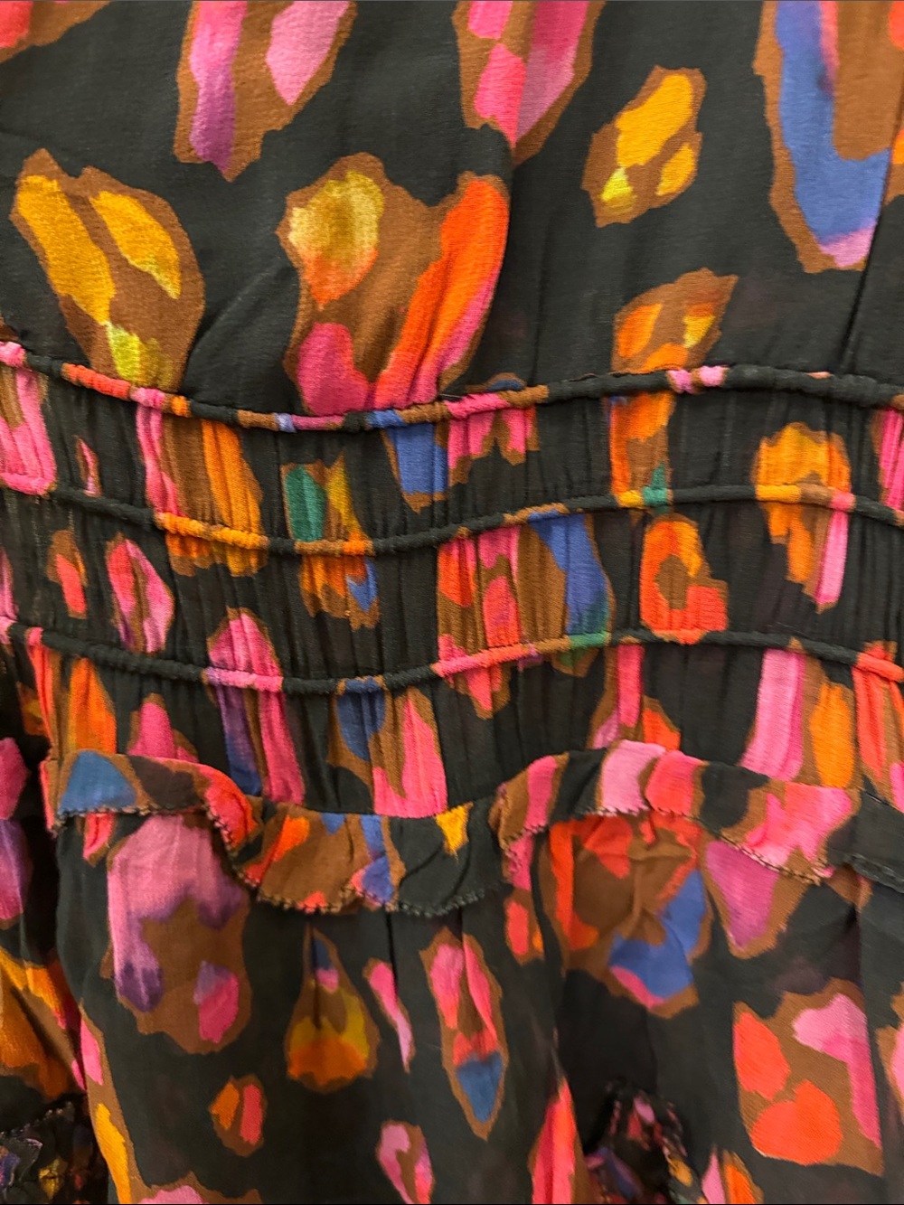 FARM Rio Black Multicolor Ruffle Tiered Dress - Picture 8 of 13